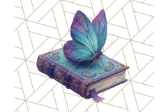 Cottagecore Butterfly and Book PNG Clipart Reading Elements Product Image 3