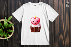 Cute Heart Cupcake Clipart Sublimation PNG Product Image 3