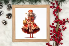 Christmas Blonde Girl Clipart Sublimation, Christmas Clipart Product Image 3