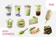 Matcha Digital Papers &amp; Cliparts Mega Bundle | Green Tea Product Image 3