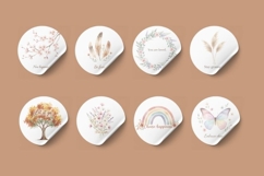 Boho Wildflower Affirmation Cards PNG Bundle - 20 Designs Product Image 3