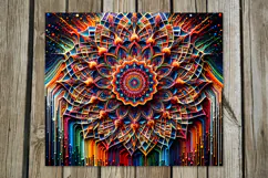 Mandala | 4 straight skinny tumbler sublimation designs, PNG Product Image 3