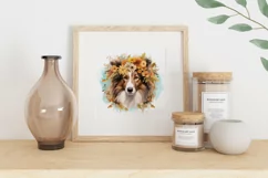 Watercolor Collie Dog Illustration, Collie Dog Sublimation Product Image 2