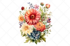 Watercolor Floral Bouquet Clipart Bundle, Transparent Product Image 3