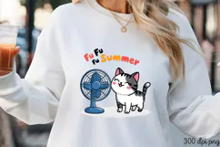 FU FU SUMMER PNG, Funny Cats Sublimation Quotes PN Product Image 3