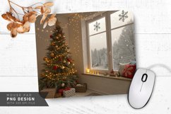 Christmas Corner with Snowy Window Mouse Pad PNG Design Product Image 1