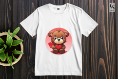 Cute Teddy Bear Heart Clipart Sublimation PNG Product Image 3