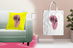 Minimalist Pink Abstract Leaf Embroidery Design Product Image 3