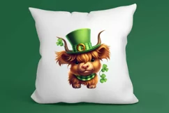 St Patricks Day Highland Cow Clipart, Highland Cow Clipart Product Image 3