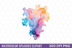 Watercolor Splashes Background Clipart Product Image 1