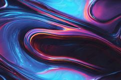 Neon Holographic Fluid Abstract Blue Red Glossy Texture Product Image 1