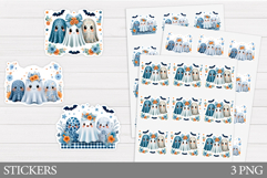 Cute Ghost Sticker Printable. Halloween Sticker Design Product Image 1