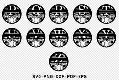 Round Fall Pumpkin Split Monogram Letters Sign SVG Cut Files Product Image 3