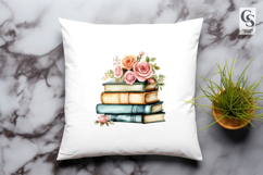 Floral Book Stack clipart sublimation png Product Image 3
