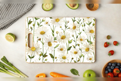Wild Daisy Flowers Cutting Boards sublimation Design Product Image 3