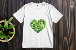 Botanical Leaf Heart Green Clipart Sublimation PNG Product Image 2