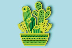 Cactus 3D Multilayer SVG/ Cactus 3D mandala/ Cactus paper cu Product Image 3