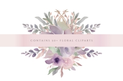 50 Watercolor Floral Clipart, Pink Flower PNG Decorative Product Image 3