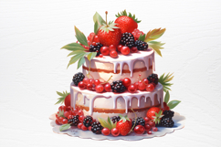 Christmas Cake Sublimation Clipart PNG Product Image 3