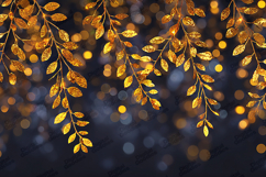 Golden Leaves Background Elegant Bokeh Light Decorative Product Image 1