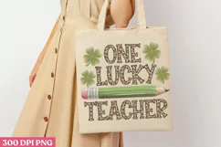 One lucky teacher PNG,St Patricks Day Teacher Sublima Product Image 1