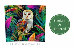 Owl Tumbler Sublimation, Tropical Tumbler Template, Owl PNG Product Image 3