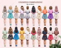 Shabby Chic Woman CLipart, Fashion Product Image 3