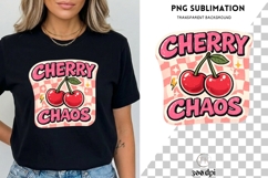 Cherry Chaos PNG Sublimation | Cute Retro Cherry Design Product Image 3