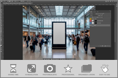 Vertical Billboard Airport Interior Product Image 2