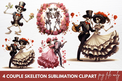 Couple Skeleton Sublimation Clipart Product Image 1