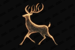 Glowing Golden Reindeer Silhouette Elegant Christmas Light A Product Image 1