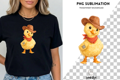 Cowboy Duck PNG, Cute Western Duck Clipart, Farm Animal Product Image 2