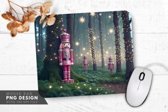 Vibrant Pink Christmas Nutcrackers in a Forest Mouse Pad PNG Product Image 1