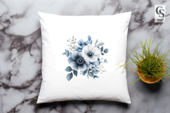 Blue Anemone Watercolor Floral Clipart PNG Product Image 3