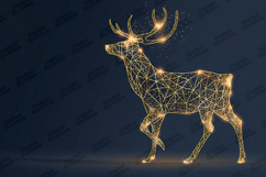 Golden Geometric Reindeer Light Art Elegant Christmas Design Product Image 1