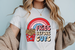 Fries Before Guys Illustration Funny Slogan With Rainbow Product Image 3