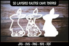 Easter cake topper SVGs I Cake topper cut file paper Product Image 2