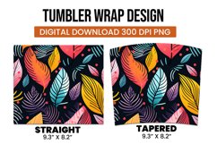 Abstract Shapes And Leaves Tumbler Wrap Sublimation Product Image 3