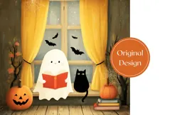 Kids Halloween Ghost Tumbler, Halloween Black Cat Tumbler Product Image 3