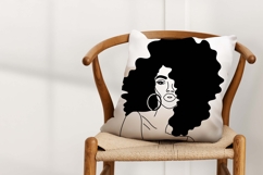 Curly Hair Woman SVG PNG EPS AI, Curly Girl Drawing Product Image 4