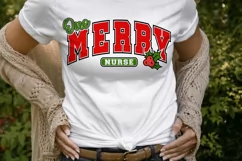 One Merry Nurse SVG, Merry Nurse SVG, Christmas Nurse SVG Product Image 4