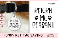Funny Pet Tag Saying SVG | Return Me Peasant Product Image 1