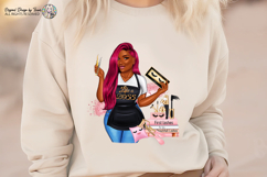 Pink Hair Lash Artist Woman PNG Boss Babe Beauty Design Product Image 3