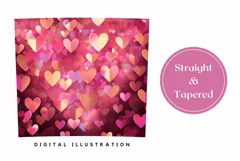 Love Hearts Tumbler Design, Valentine Tumbler Sublimation Product Image 3