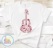Guitar SVG, Guitar Monogram svg files, floral flowers Svg Product Image 3
