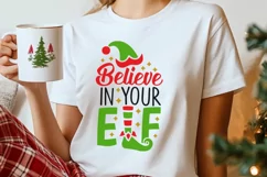 Believe in your Elf Svg, Christmas Elf Svg, Elf Hat Svg. Product Image 3