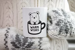 Cute polar bear in coffee mug. SVG, PNG, EPS. Cut file. Product Image 3