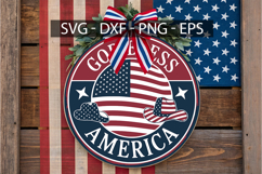 Good Bless America Round Sign SVG Design - 4th of July Door Product Image 2