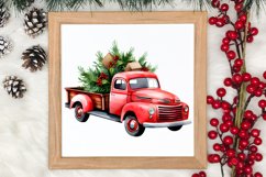 Christmas Cars Watercolor clipart, Christmas Cars Clipart Product Image 3