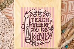 Teach Them To Be Kind Png, Retro Striped Teacher Png. Product Image 2